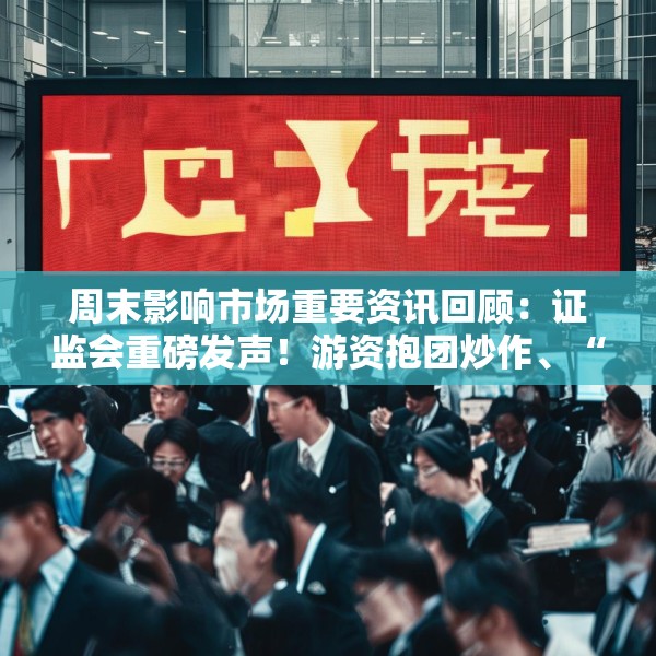 周末影响市场重要资讯回顾：证监会重磅发声！游资抱团炒作、“编题材、讲故事”的“蛊惑型”操纵增加