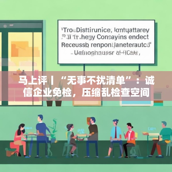 马上评丨“无事不扰清单”：诚信企业免检，压缩乱检查空间