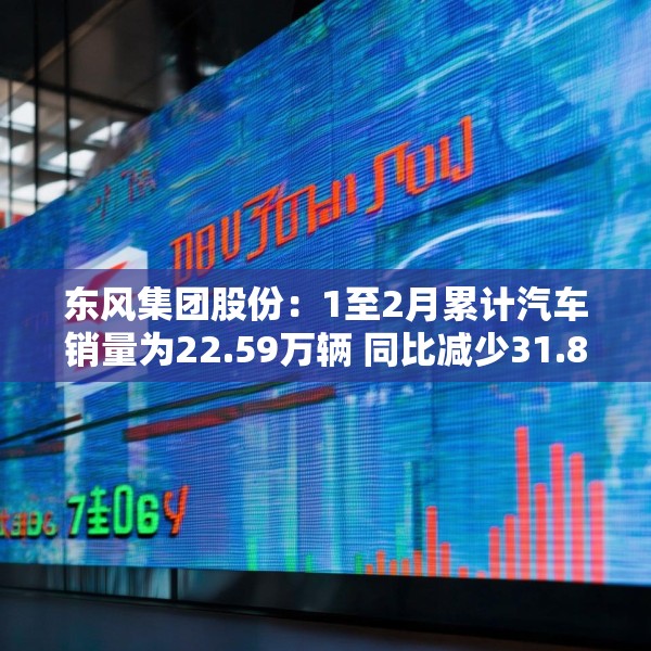 东风集团股份：1至2月累计汽车销量为22.59万辆 同比减少31.8%