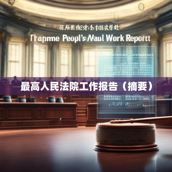 最高人民法院工作报告（摘要）