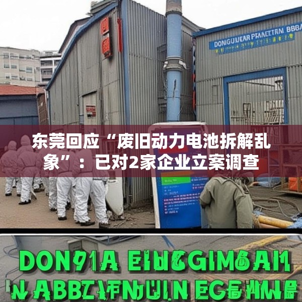 东莞回应“废旧动力电池拆解乱象”：已对2家企业立案调查