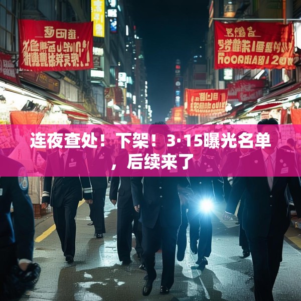 连夜查处！下架！3·15曝光名单，后续来了