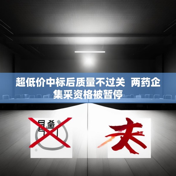 超低价中标后质量不过关  两药企集采资格被暂停