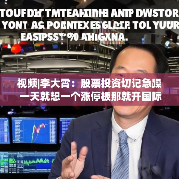 视频|李大霄：股票投资切记急躁 一天就想一个涨停板那就开国际玩笑了