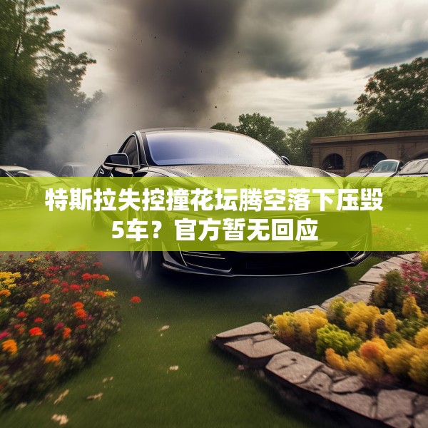 特斯拉失控撞花坛腾空落下压毁5车？官方暂无回应