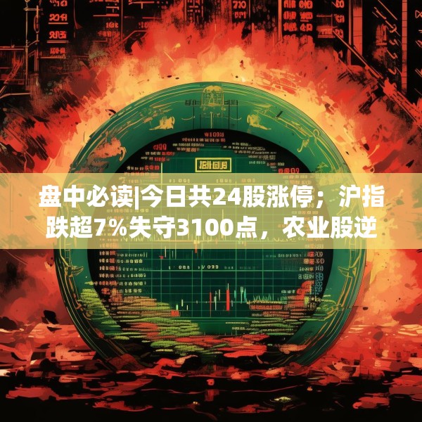 盘中必读|今日共24股涨停；沪指跌超7%失守3100点，农业股逆势上涨