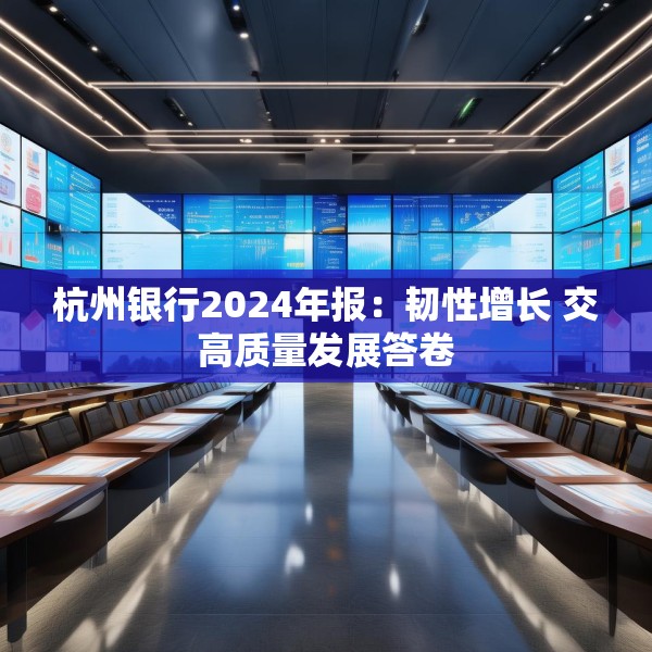 杭州银行2024年报：韧性增长 交高质量发展答卷