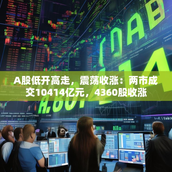 A股低开高走，震荡收涨：两市成交10414亿元，4360股收涨
