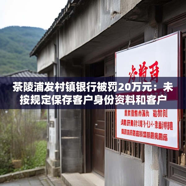 茶陵浦发村镇银行被罚20万元：未按规定保存客户身份资料和客户交易记录