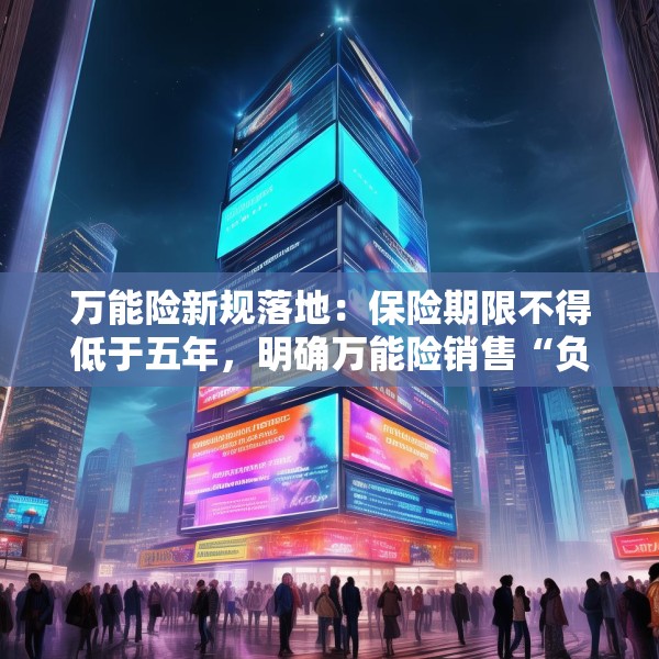 万能险新规落地：保险期限不得低于五年，明确万能险销售“负面清单”