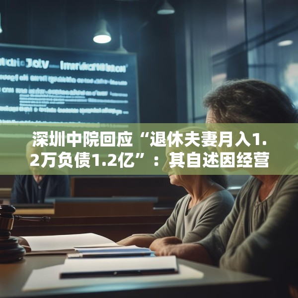 深圳中院回应“退休夫妻月入1.2万负债1.2亿”：其自述因经营不善负债