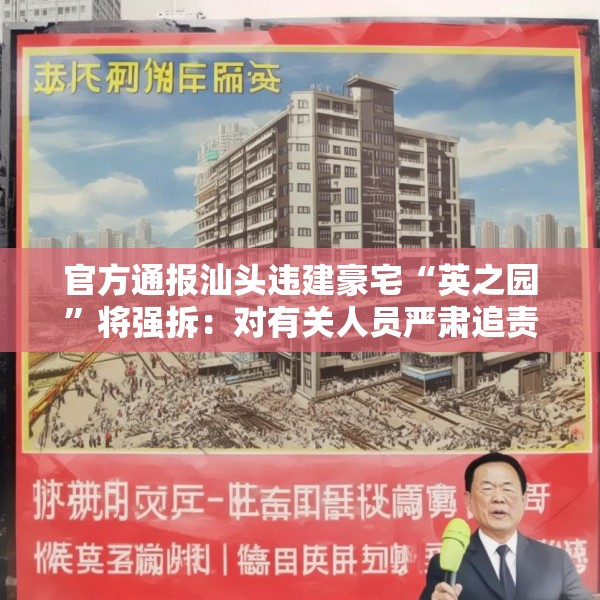 官方通报汕头违建豪宅“英之园”将强拆：对有关人员严肃追责问责