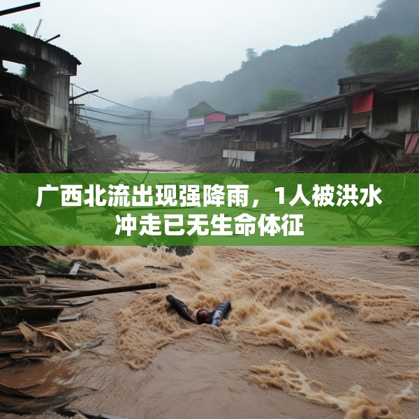 广西北流出现强降雨，1人被洪水冲走已无生命体征