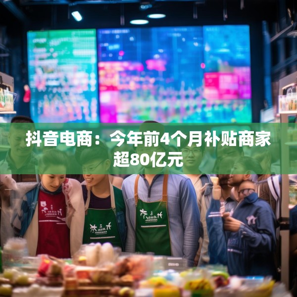 抖音电商：今年前4个月补贴商家超80亿元