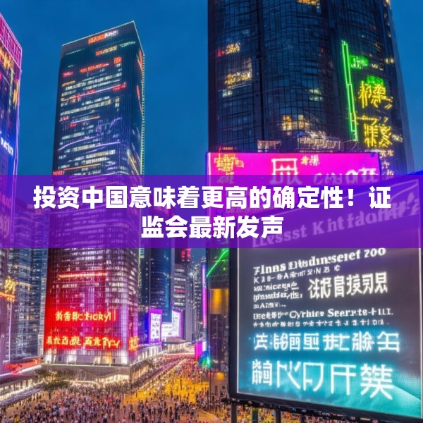 投资中国意味着更高的确定性！证监会最新发声