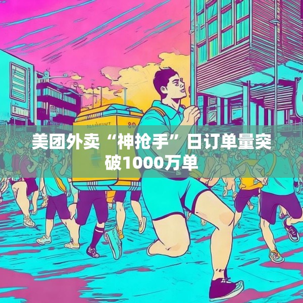 美团外卖“神抢手”日订单量突破1000万单
