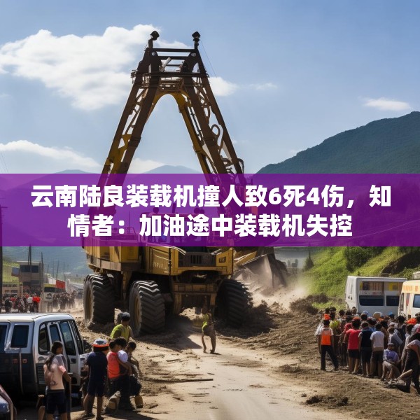 云南陆良装载机撞人致6死4伤，知情者：加油途中装载机失控