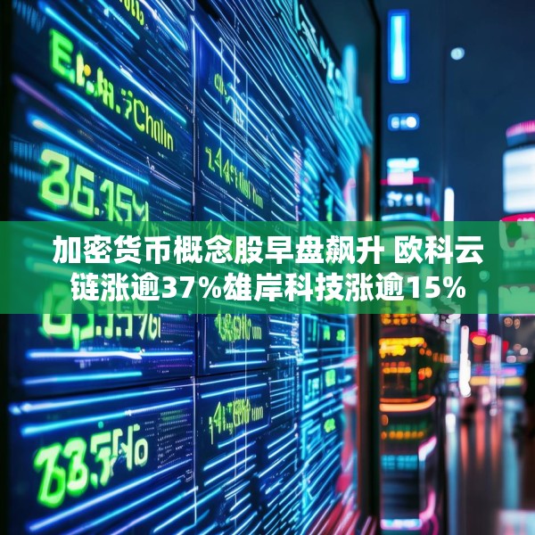 加密货币概念股早盘飙升 欧科云链涨逾37%雄岸科技涨逾15%