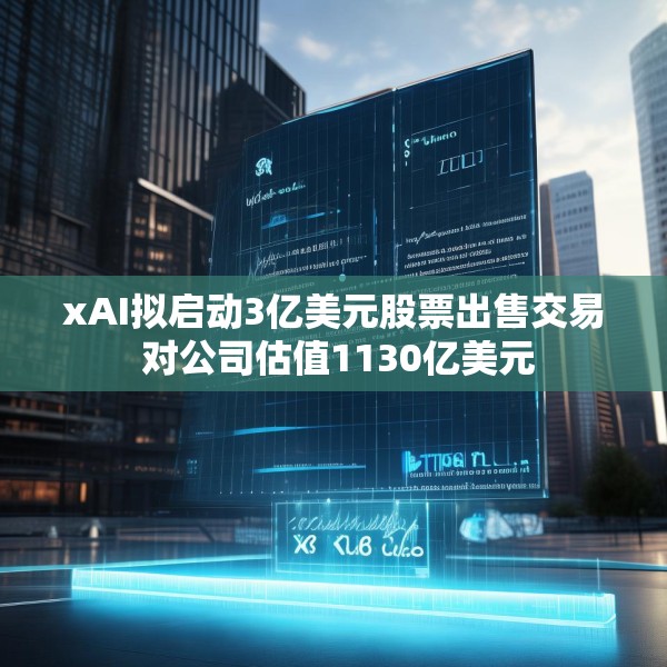 xAI拟启动3亿美元股票出售交易 对公司估值1130亿美元