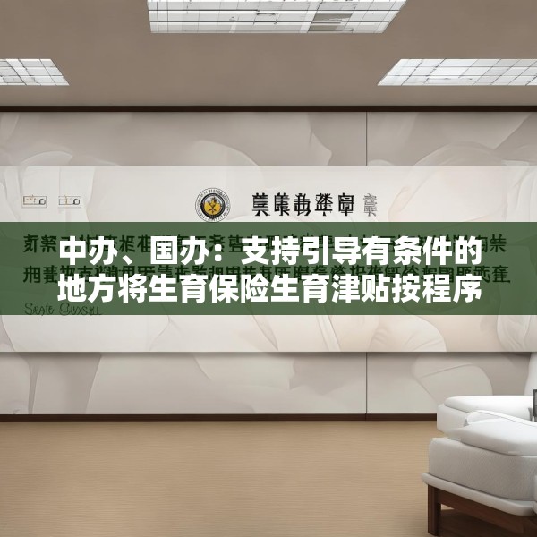 中办、国办：支持引导有条件的地方将生育保险生育津贴按程序直接发放给参保人