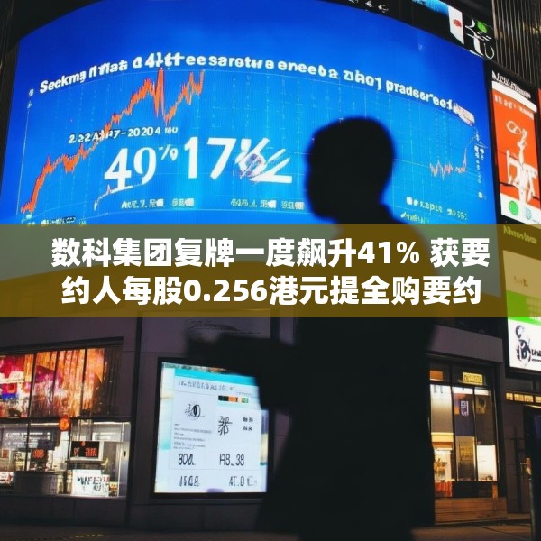 数科集团复牌一度飙升41% 获要约人每股0.256港元提全购要约