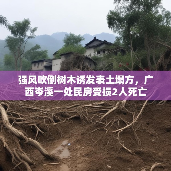 强风吹倒树木诱发表土塌方，广西岑溪一处民房受损2人死亡