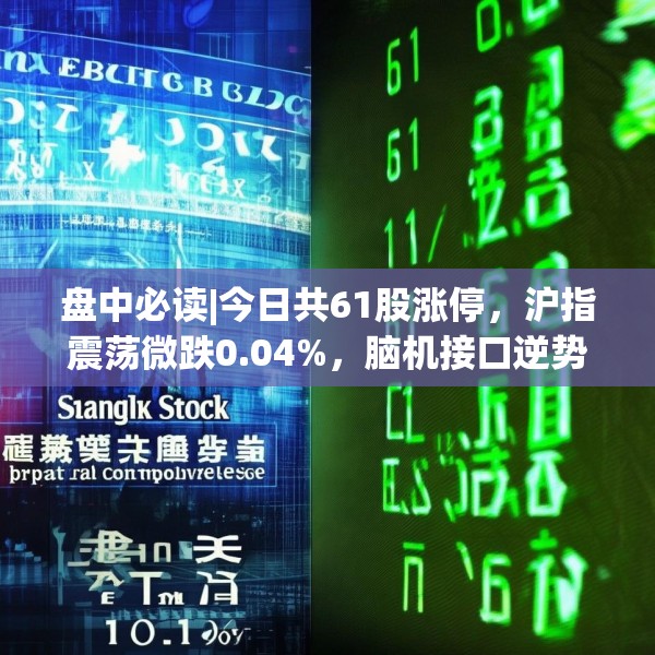 盘中必读|今日共61股涨停，沪指震荡微跌0.04%，脑机接口逆势走强