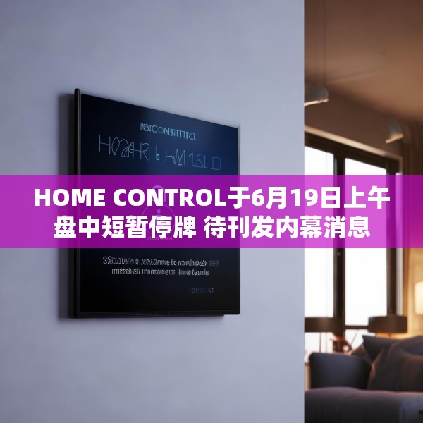 HOME CONTROL于6月19日上午盘中短暂停牌 待刊发内幕消息