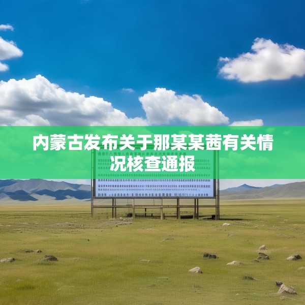 内蒙古发布关于那某某茜有关情况核查通报