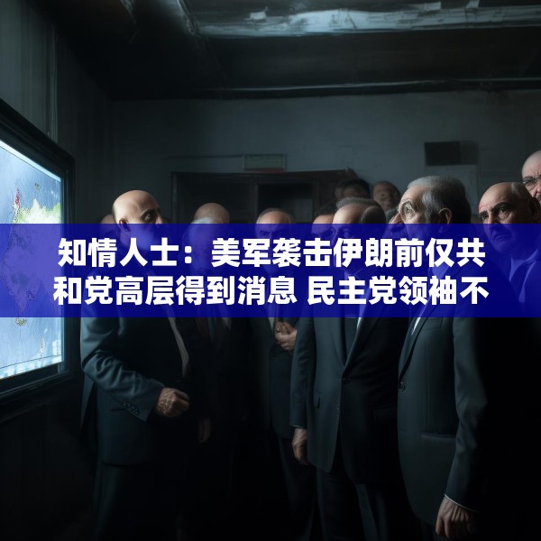 知情人士：美军袭击伊朗前仅共和党高层得到消息 民主党领袖不知悉