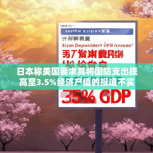 日本称美国要求其将国防支出提高至3.5%经济产值的报道不实