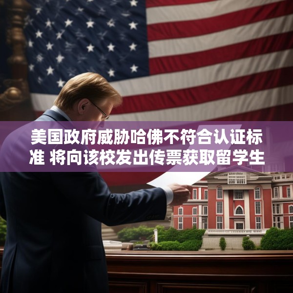 美国政府威胁哈佛不符合认证标准 将向该校发出传票获取留学生数据