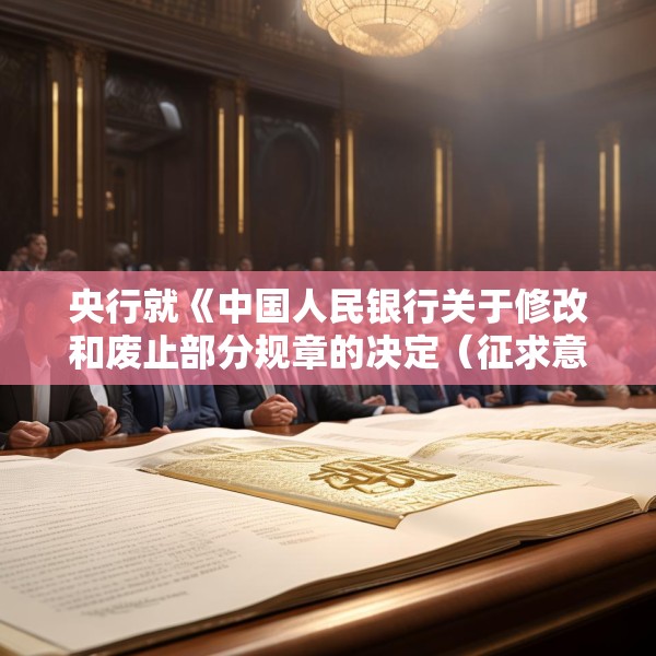 央行就《中国人民银行关于修改和废止部分规章的决定（征求意见稿）》公开征求意见