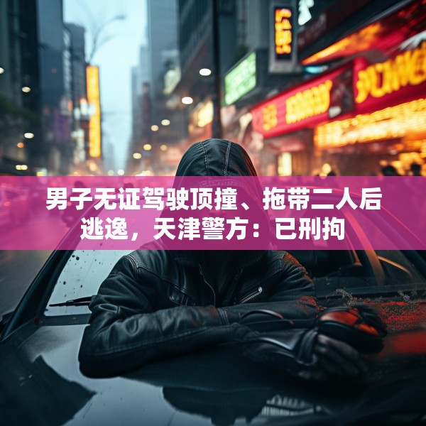 男子无证驾驶顶撞、拖带二人后逃逸，天津警方：已刑拘